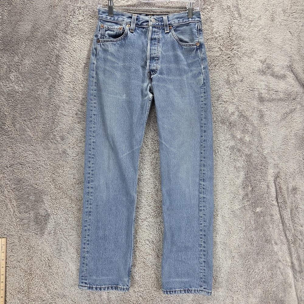 Vintage Levis 501 Jeans Womens Blue Light Wash Straight Made USA 90s Fits 26x30